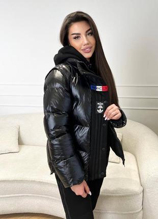 Чёрный костюм тройка монклер moncler