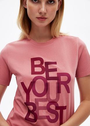 Футболка с принтом be your best, премиум качество