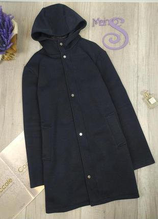 Мужское пальто zara чёрное укороченное с капюшоном размер xl1 фото