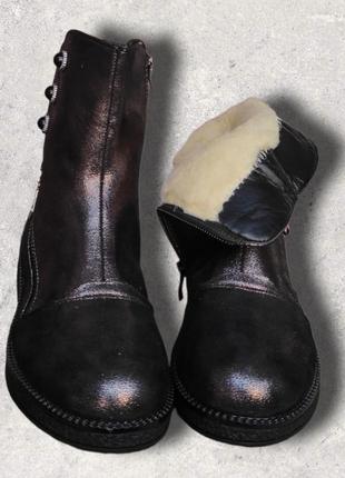 Зимние ботинки для девочки на каблуке стильные замшевые  красивые3 фото