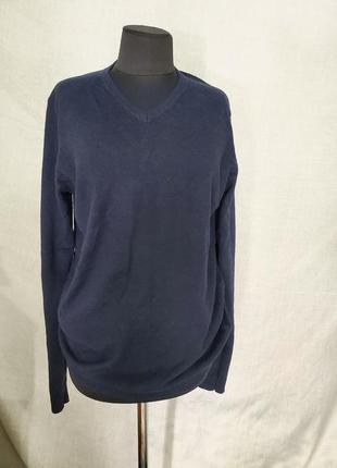 Jack & jones шовк та бавовна темно синій светр пуловер чоловічий м розмір