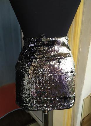 Шикарная юбка с пайеток и вышивкой2 фото