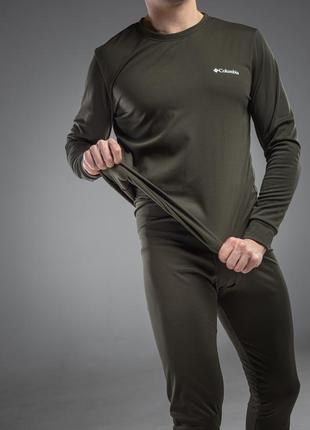 Термобілизна комплект columbia зі3006 фліс для чоловіків штани та кофта чоловічої хакі -20 °C2 фото