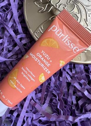 Освітлювальний зволожувальний крем purlisse yuzu + orange moisturizer, 15ml1 фото