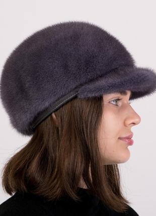 Женская зимняя норковая кепка жокейка4 фото