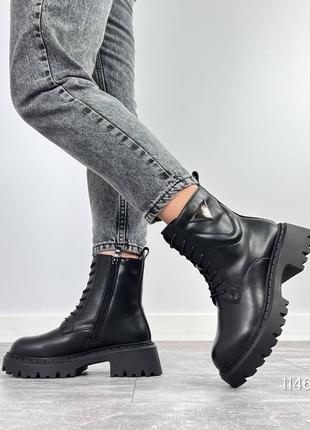 Ботиночки sissy, черные, натуральная кожа, зима4 фото