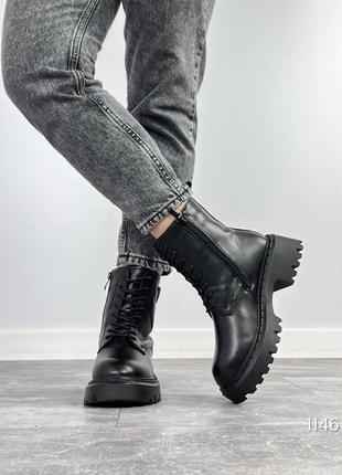 Ботиночки sissy, черные, натуральная кожа, зима6 фото