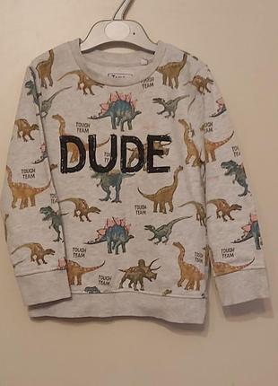 Теплый світшот, толстовка с динозаврами