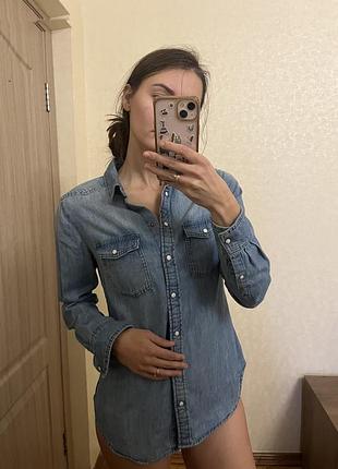 Джинсова сорочка denim s-m1 фото