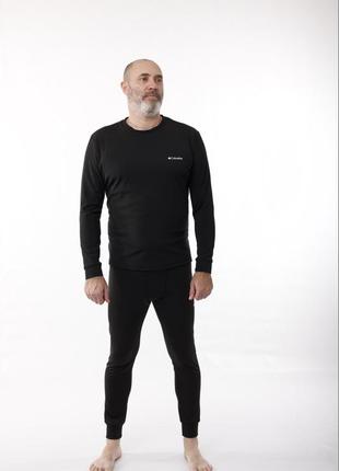 Термобілизна комплект columbia з 30007 фліс для чоловіків штани та кофта чоловіча чорний -20°с1 фото