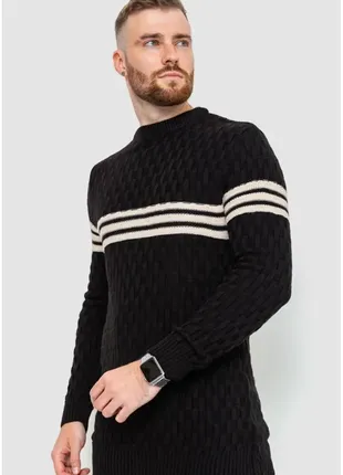 Вязаный свитер в полоску / полосатый принт кофта
