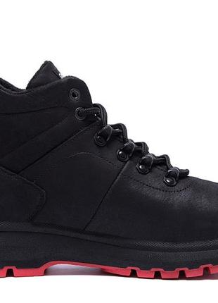 Мужские зимние кожаные кроссовки reebok black leather1 фото