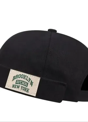 Короткая шапка мини бини, докер черный brooklyn 56-60р (2131)