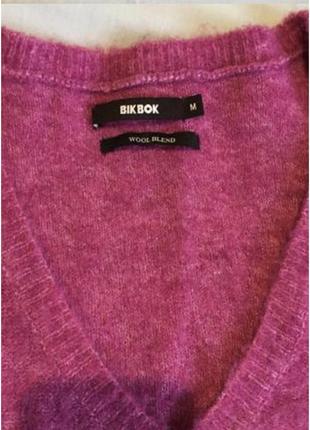 Объёмный мохеровый свитер с шерстью фуксия4 фото