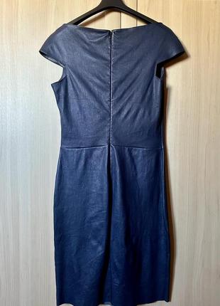 Синее платье из натуральной кожи jitrois8 фото