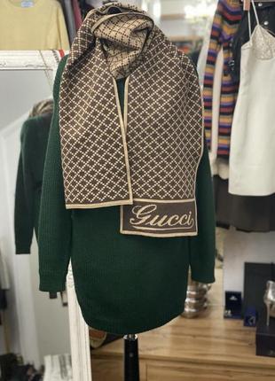 Теплый шерстяной шарф gucci2 фото