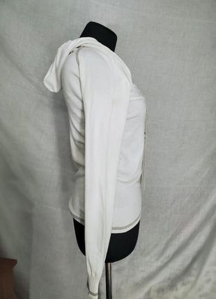 Trp кофта белая стяжка в спортивном стиле свитер с вырезом2 фото
