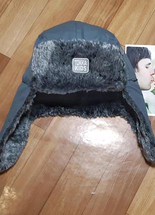 Зимняя термо шапка ушанка tokka kids оригинал 54см