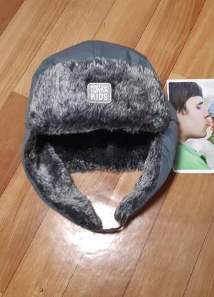 Зимняя термо шапка ушанка tokka kids оригинал 54см