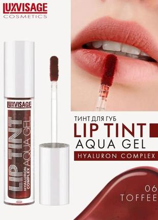 Тінт для губ #06 з гіалуроновим комплексом lip tint aqua gel luxvisage. (термін до 05.2026)