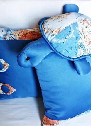 Комплект подушок для дитячої"морські подорожі"1 фото