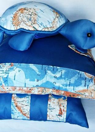 Комплект подушек для детской"морские путешествия"3 фото