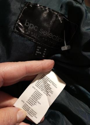 Эффектный,стрейч,изумрудный,офисный жакет-пиджак с "шарфом",большого размера,bpc7 фото