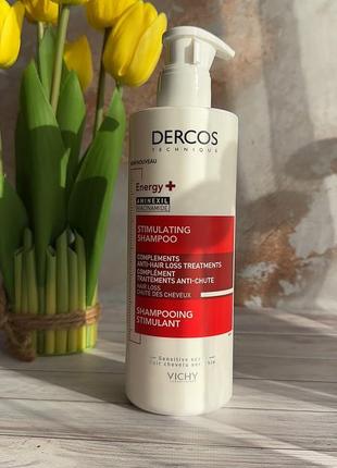 Тонизирующий шампунь для борьбы с выпадением волос dercos vichy орог