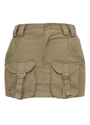 Нова спідниця карго хакі з карманами prettylittlething