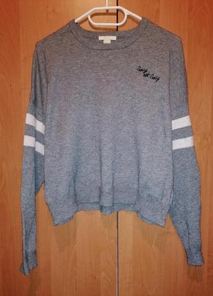 Сірий базовий светр4 фото