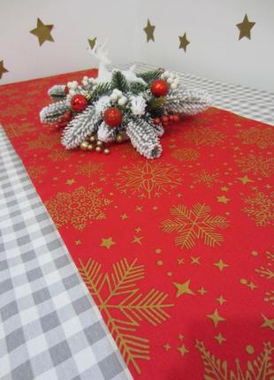 Ранер новорічний, новорічна доріжка з тефлоновим покриттям, водовідштовхуюча1 фото