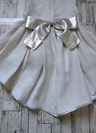 Нарядное белое блестящее платье на девочку со шлейфом6 фото