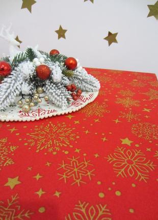 Новорічна, різдвяна скатертина з тефлоновим покриттям, водовідштовхуюча