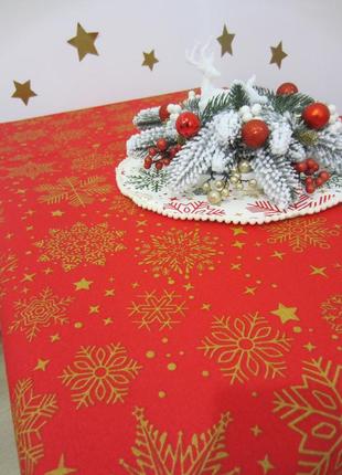 Новорічна, різдвяна скатертина з тефлоновим покриттям, водовідштовхуюча1 фото
