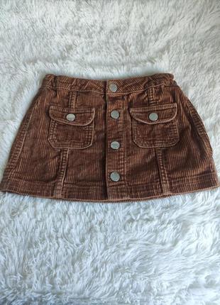 Велюрова спідничка в рубчик