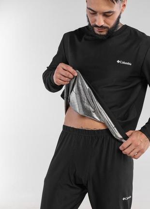 Преміальна чоловіча термобілизна комплект omni columbia с3009 для чоловіків штани та кофта чоловічий чорний1 фото