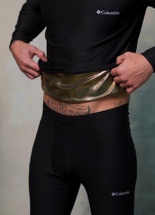 Преміальна чоловіча термобілизна комплект omni columbia зі 13008 чоловіків штани та кофта чоловічий чорний золо1 фото