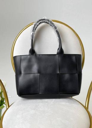 Сумка в стиле bottega vneta arco tote black6 фото