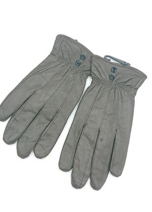 Женские кожаные серые перчатки размер l
