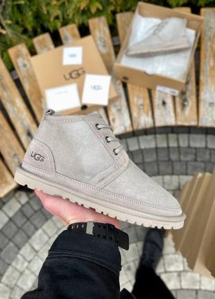 Ugg neumel light grey suede натуральная замша, натуральная овчина