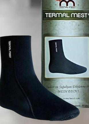 Термоноски неопреновые termal mest, цвет черный, размер l, теплые водонепроницаемые носки для военных2 фото