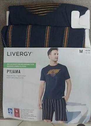 Мужская пижама, домашний костюм livergy германия, футболка + шорты8 фото