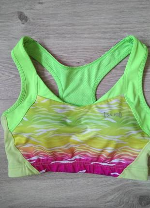 Яркий стильный кислотный спортивный бюстгальтер лиф бра топ /xs/неоновый топик