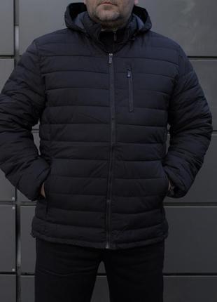 🥼 черная утепленная стеганая куртка батал1 фото