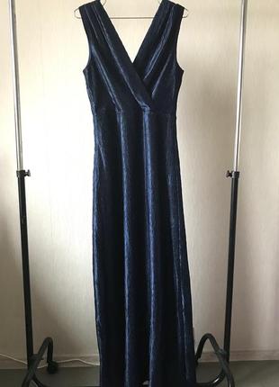 Вечернее платье макси темно-синего цвета vero moda1 фото