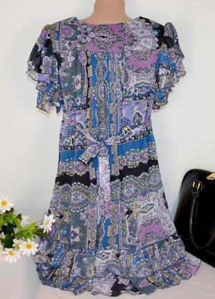 Брендовое шифоновое нарядное короткое мини платье cherry бисер камни этикетка2 фото
