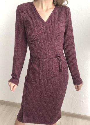 Тепле плаття l-xl сливове фіолетове бордове