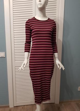 Стильне актуальне трикотажне плаття у смужку promod1 фото