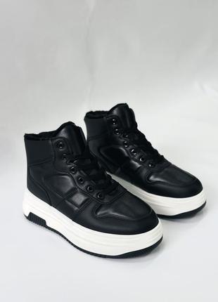 ❄️ зимние женские ботинки boots venturo black &amp; white