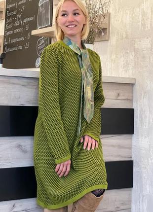 Сукня cos із щільної бавовни зеленого салатового кольору